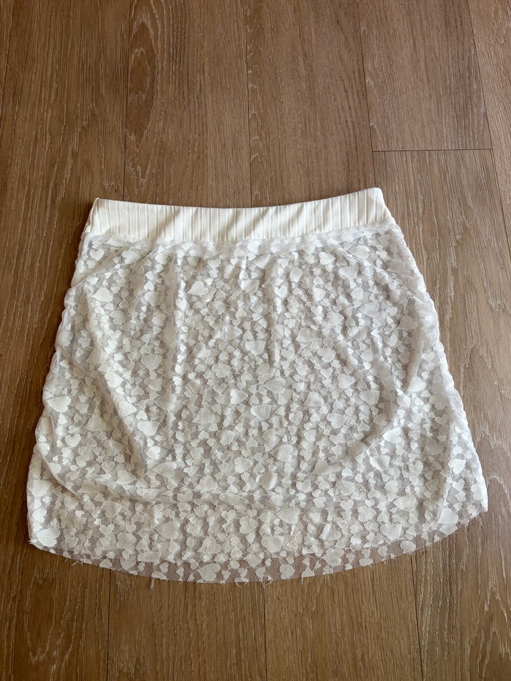 White Mesh Women's Skirt/Sarong with Heart Details